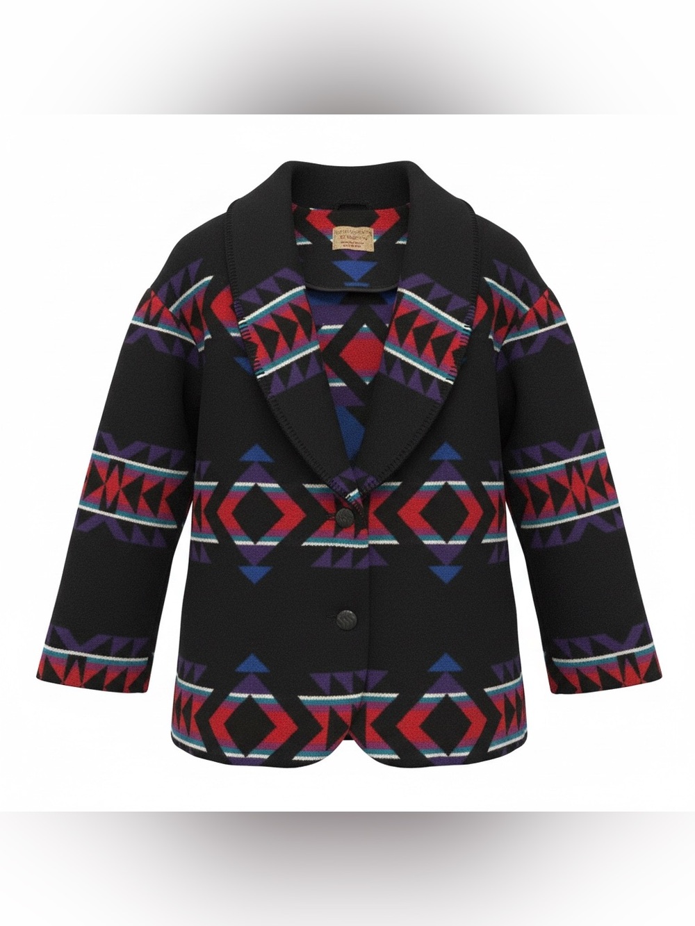 PENDLETON KNOCKABOUTS Vintage Southwestern Aztec Wool Blanket Jacket Blazer
